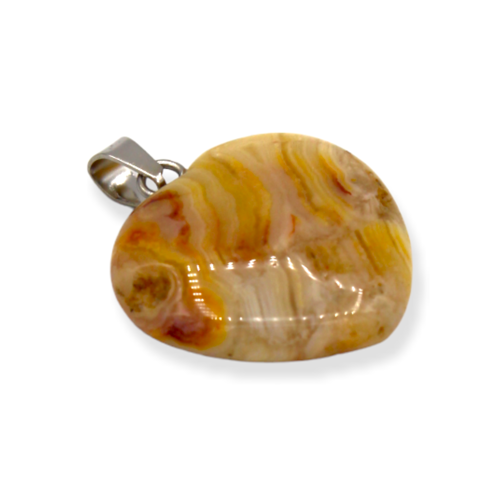 Necklace - Crazy Lace Agate Heart $20